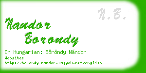 nandor borondy business card